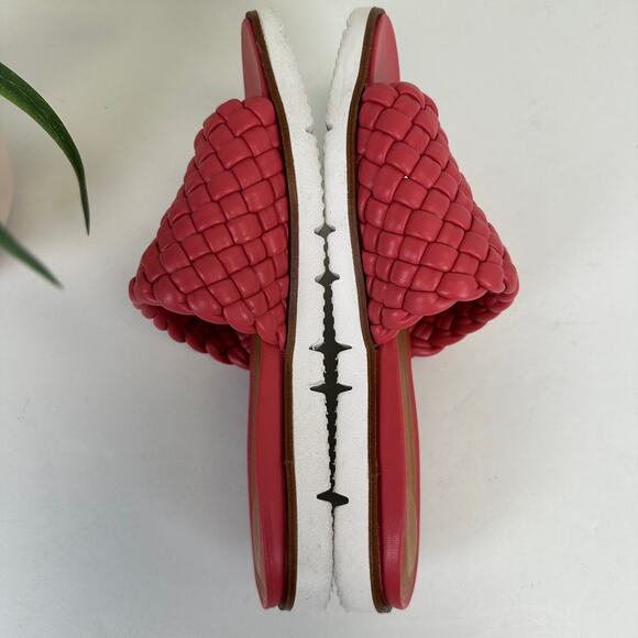 Gentle Souls by Kenneth Cole Coral Pink Lavern Lite Braided Slide Sandals Size 8 - Picture 6 of 9